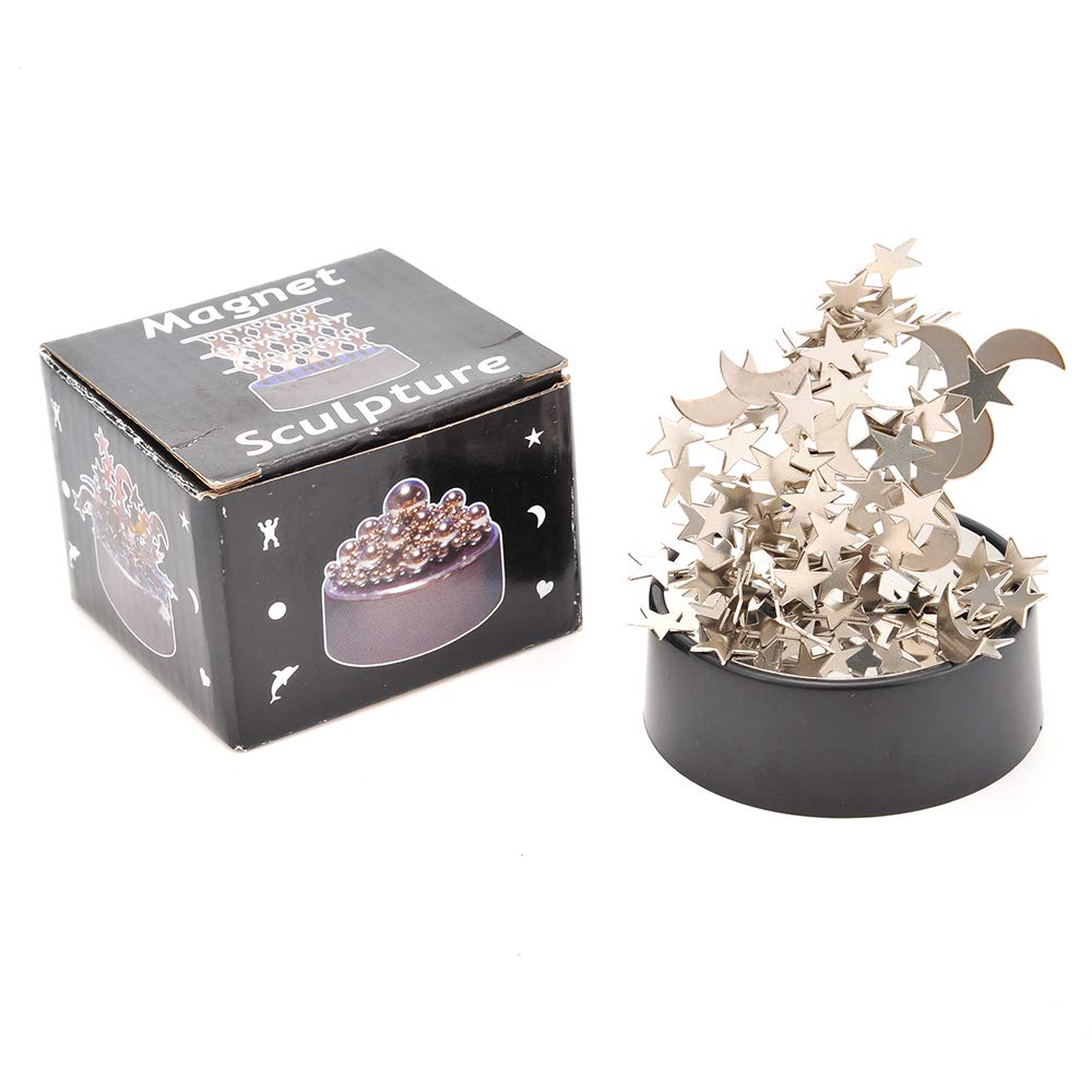 PowerTRC Magnetic Desktop Sculpture – Moons and Stars Mini Metal Desk Art