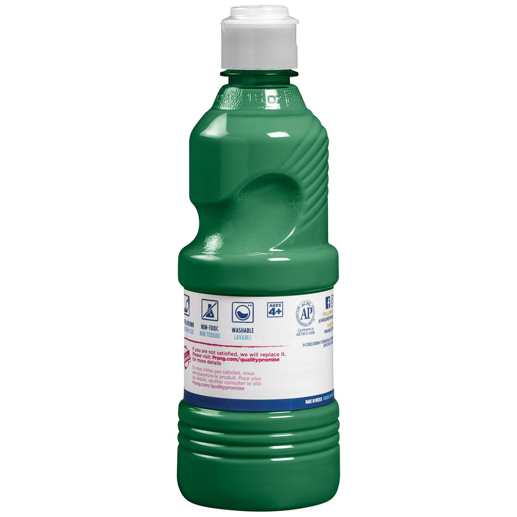 Prang Green Washable Tempera Paint, 16 oz - Non-Toxic, Ready-to-Use for Classroom Art