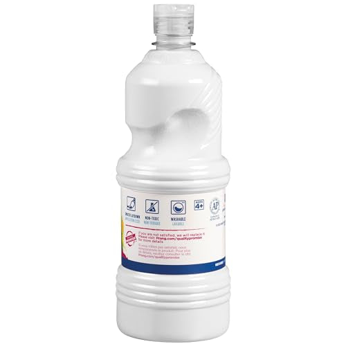 Prang Ready-to-Use Washable Tempera Paint, 32 oz, White (10907) – Non-Toxic, Non-Settling