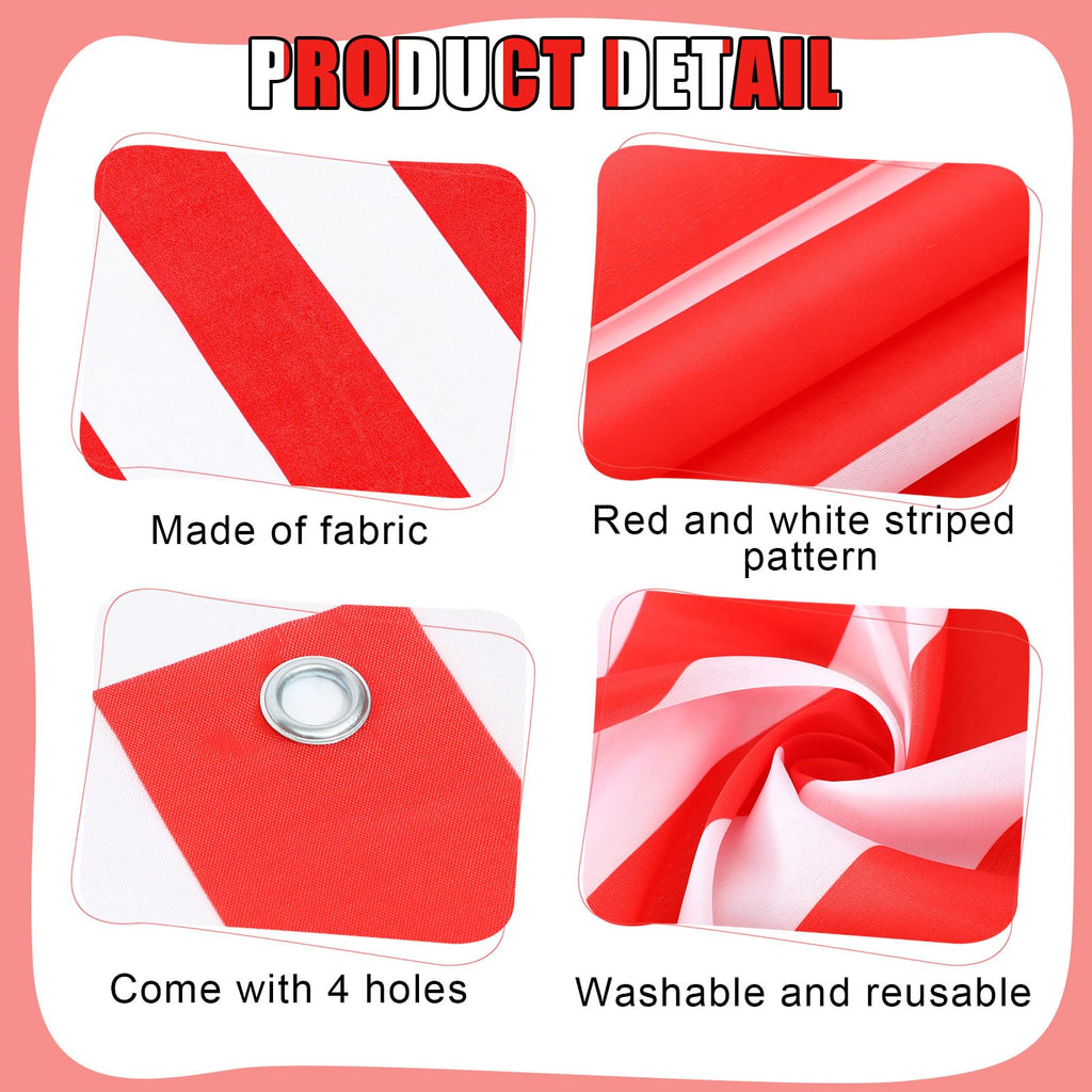 Preboun 2-Pack Circus Awning Decorations - 27.6x59 Inch Red and White Striped Carnival Tent Wall Decor for Party Photo Backdrop