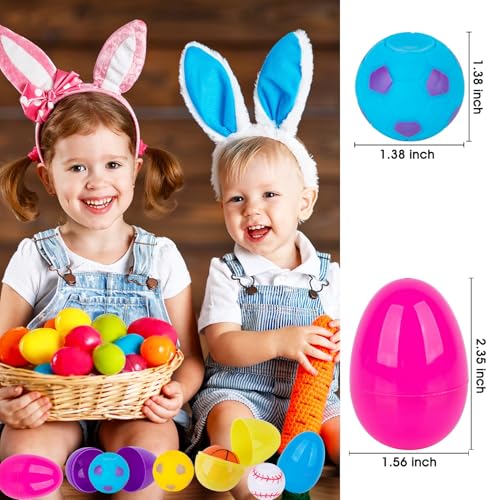 Prefilled Easter Eggs with Sports Ball Spinners – 24 Pack for Easter Basket Stuffers
