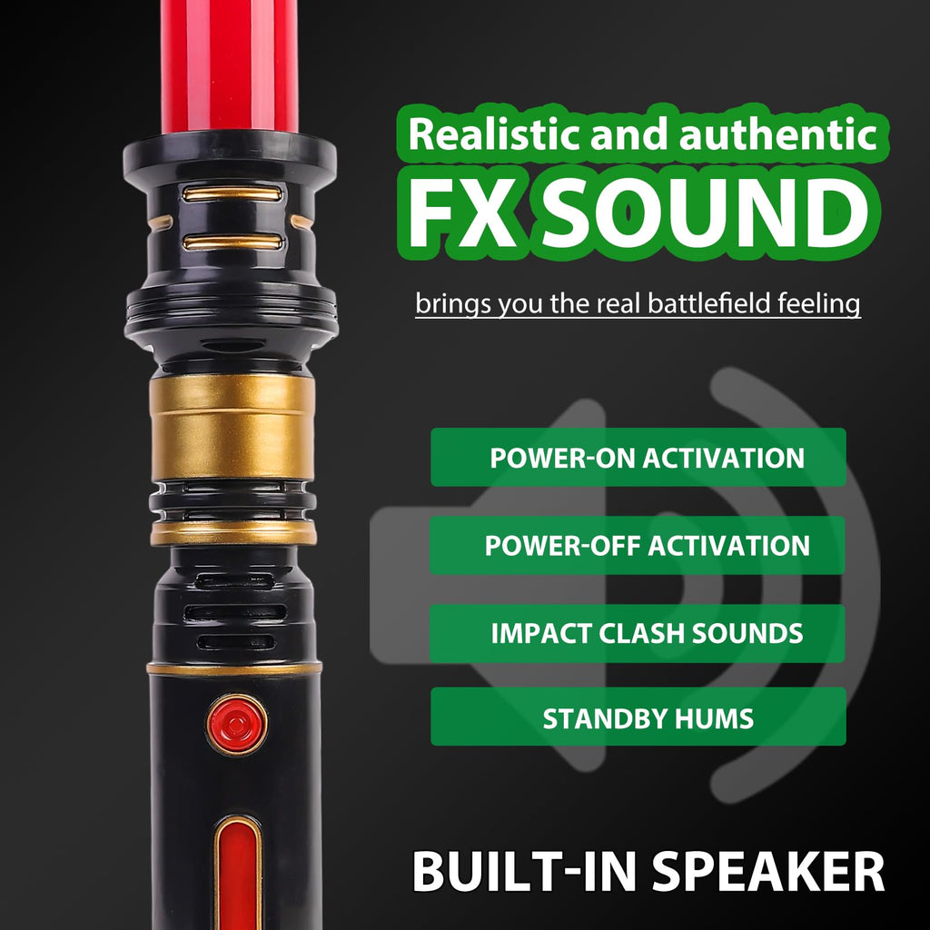 PremToytics Light Up LED Saber – Red, Retractable Blade with FX Sound Effects & Realistic Handle