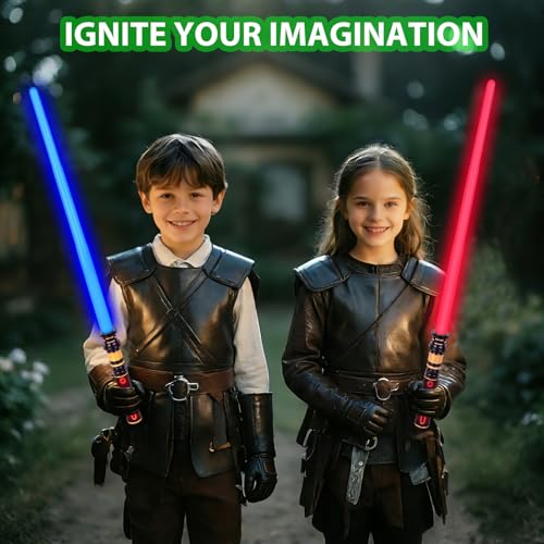 PremToytics Light Up LED Saber with FX Sound – Retractable 17 to 32 Inch Yellow Blade