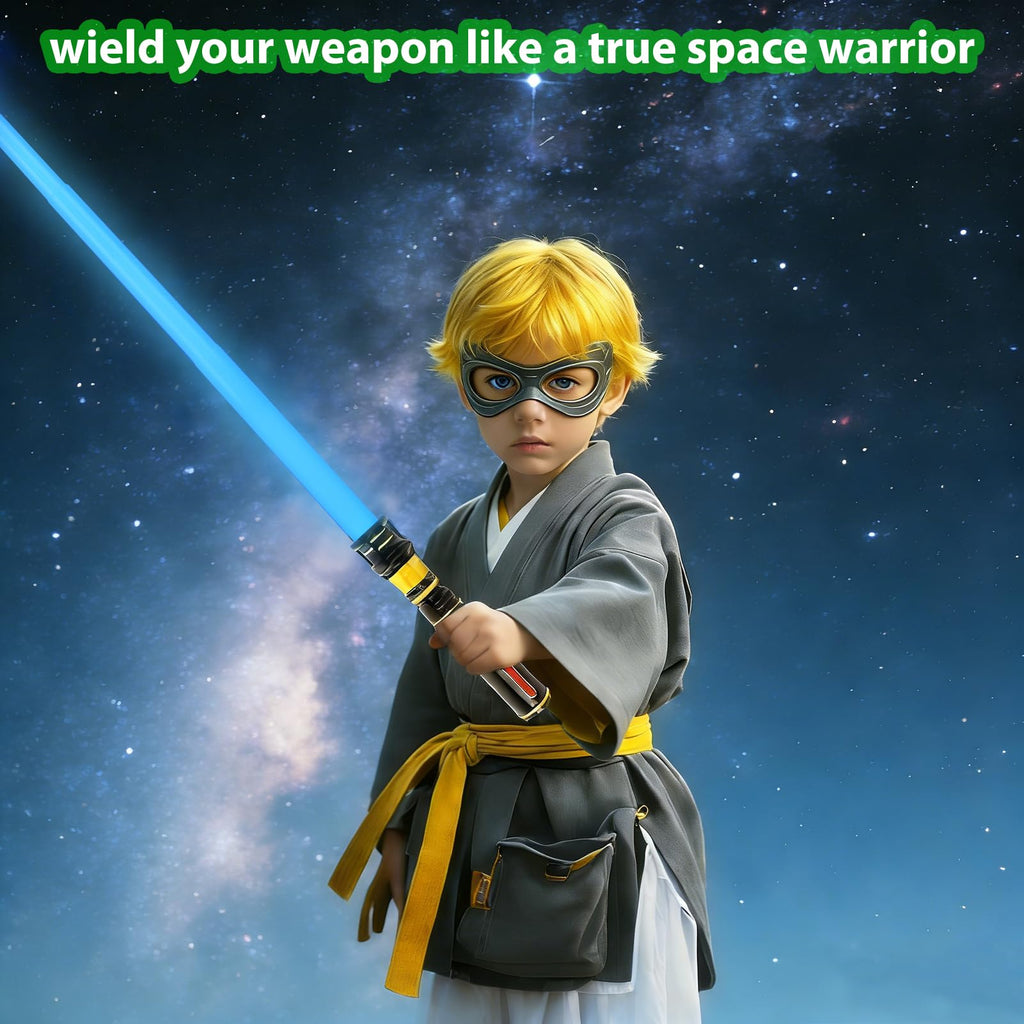 PremToytics Light Up LED Saber with FX Sound – Retractable 17 to 32 Inch Yellow Blade