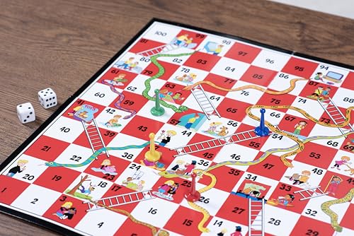 Pressman Snakes & Ladders – Classic Board Game for 2-4 Players, Ages 4+