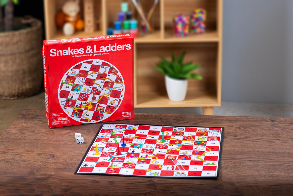 Pressman Snakes & Ladders – Classic Board Game for 2-4 Players, Ages 4+
