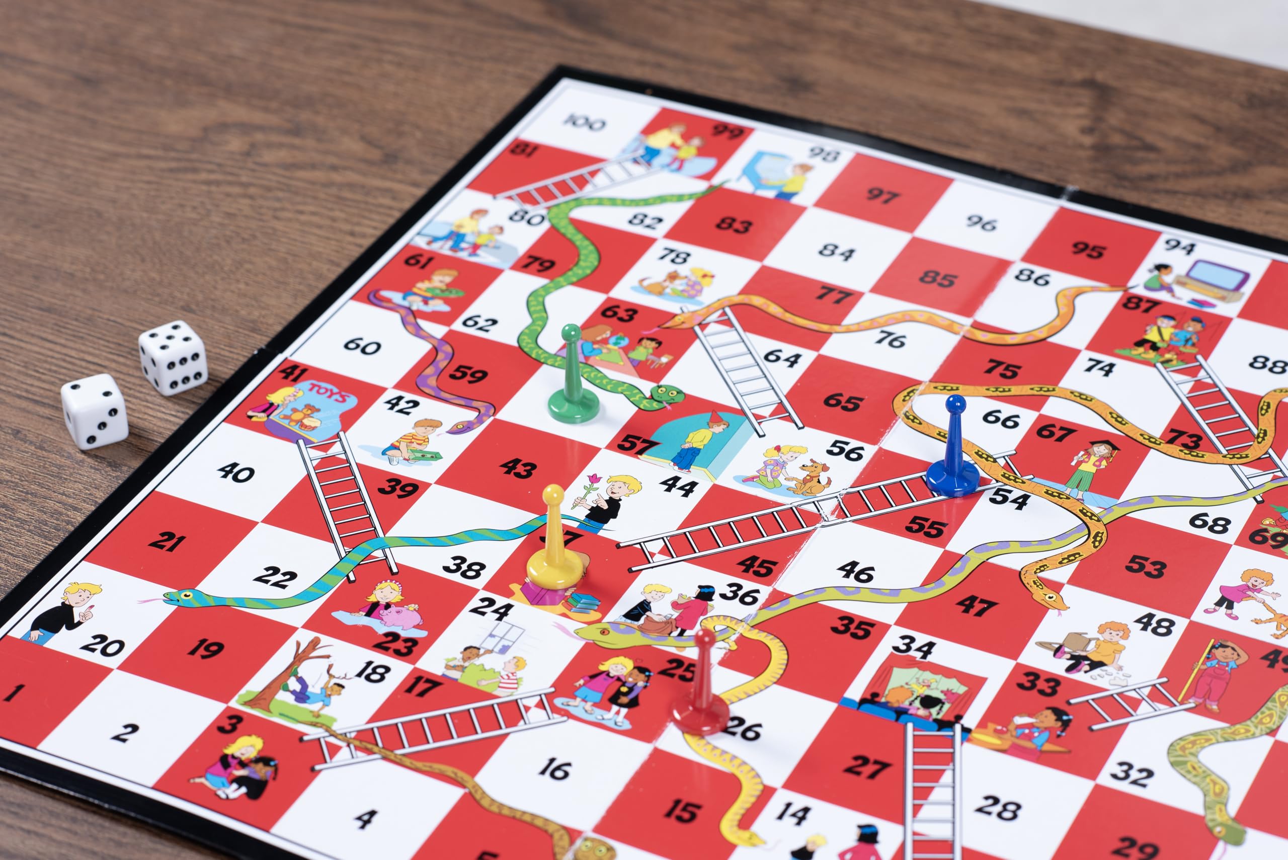 Pressman Snakes & Ladders – Classic Board Game for 2-4 Players, Ages 4+