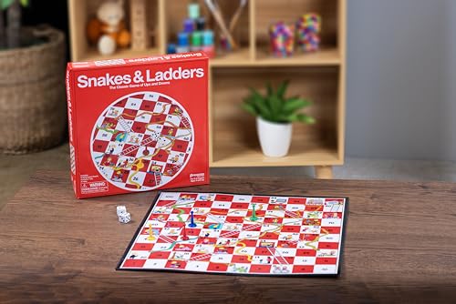 Pressman Snakes & Ladders – Classic Board Game for 2-4 Players, Ages 4+