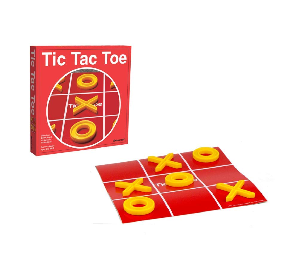 Pressman Tic Tac Toe Set – Classic X's and O's Game with Oversized Plastic Pieces for Kids Ages 6+