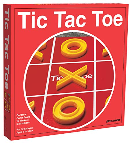 Pressman Tic Tac Toe Set – Classic X's and O's Game with Oversized Plastic Pieces for Kids Ages 6+