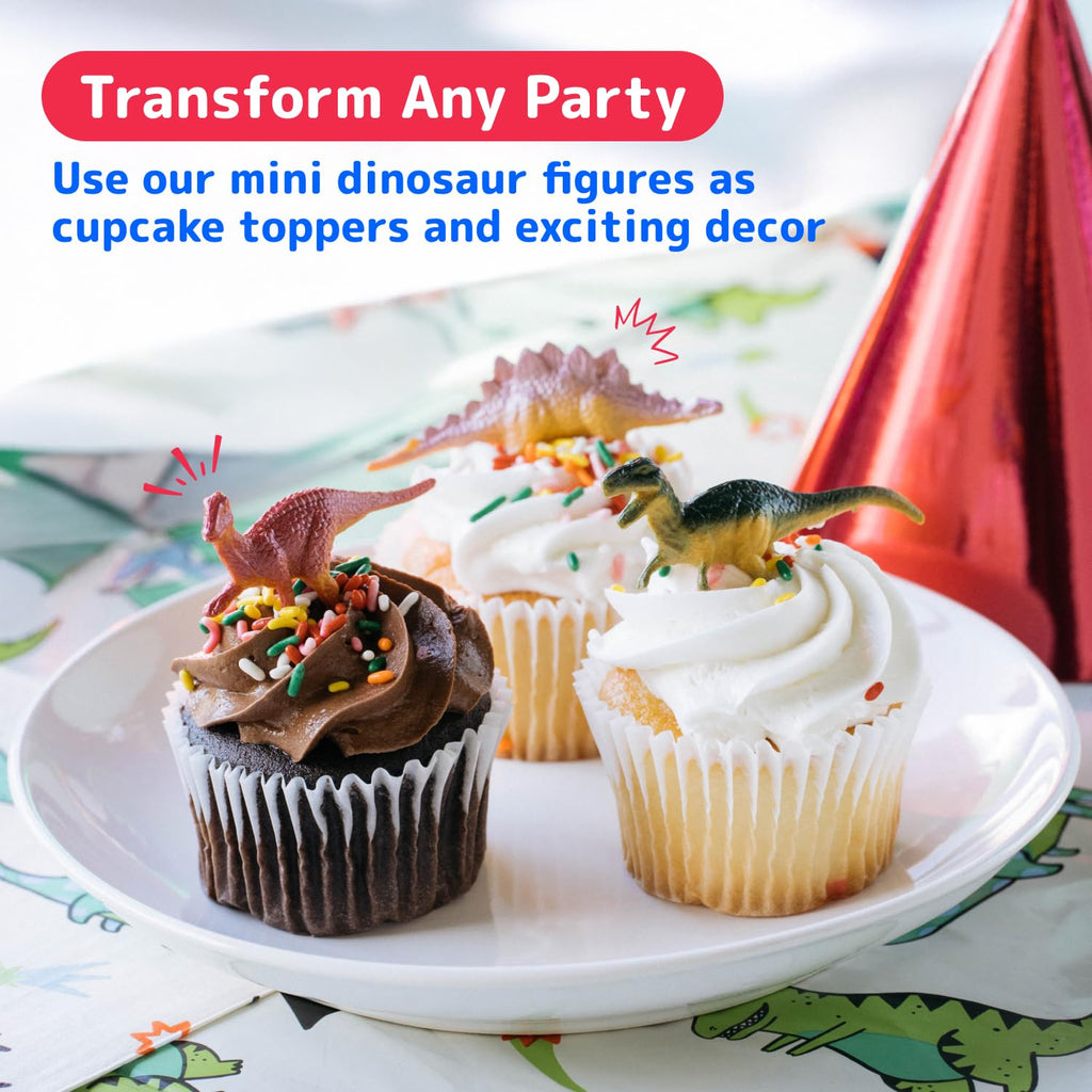 PREXTEX 72 Count Mini Dinosaur Figurines – Plastic Dinosaur Party Favors for Kids