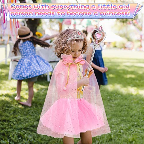 Princess Dress Set for Girls 4-6 – Cape, Dress, Crown & Accessories