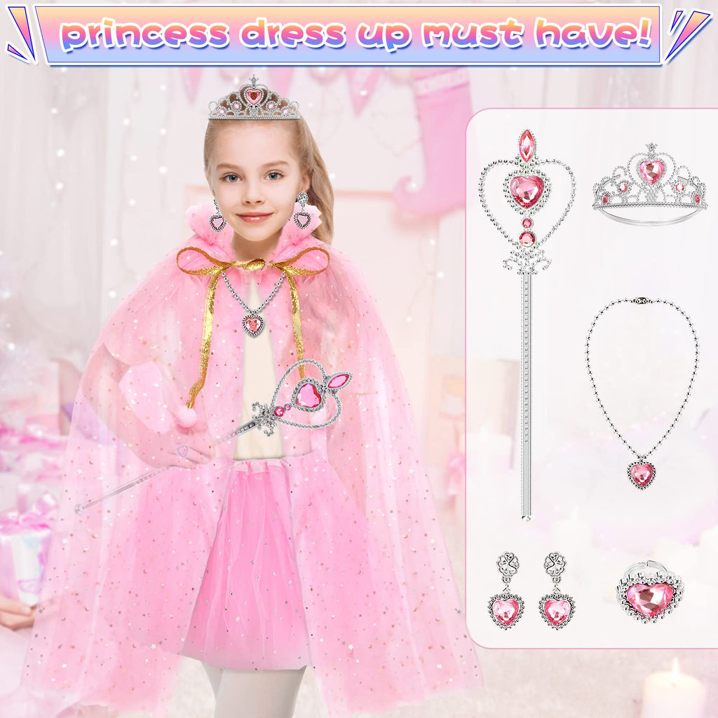 Princess Dress Set for Girls 4-6 – Cape, Dress, Crown & Accessories