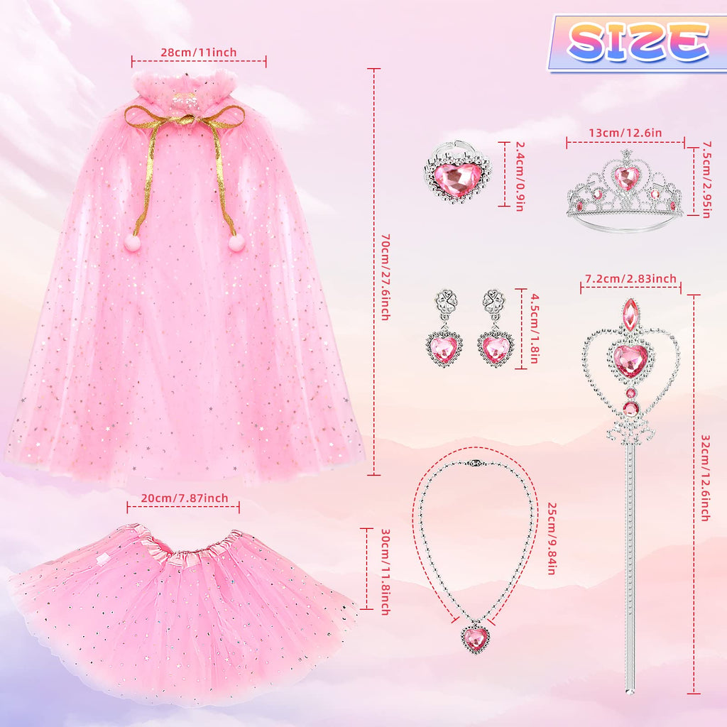 Princess Dress Set for Girls 4-6 – Cape, Dress, Crown & Accessories
