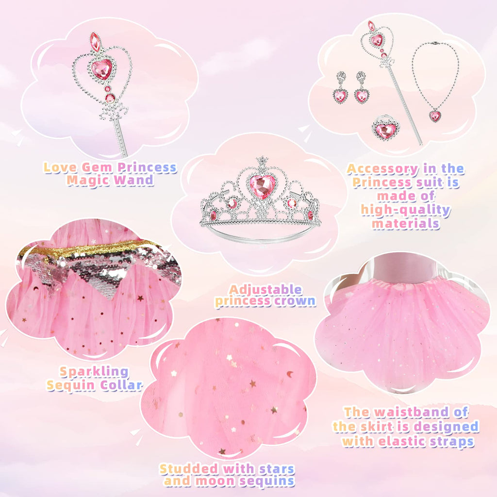 Princess Dress Set for Girls 4-6 – Cape, Dress, Crown & Accessories