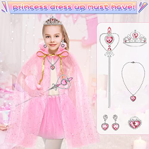 Princess Dress Set for Girls 4-6 – Cape, Dress, Crown & Accessories