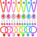 Princess Jewelry Set for Little Girls – 28 Pieces with Necklaces, Bracelets, Rings, and Clip-On Earrings