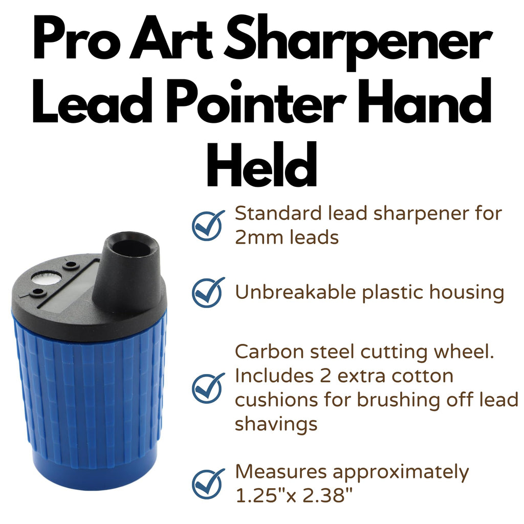 Pro Art Hand Held Lead Pointer - Blue, Carbide Blade, Hand Powered