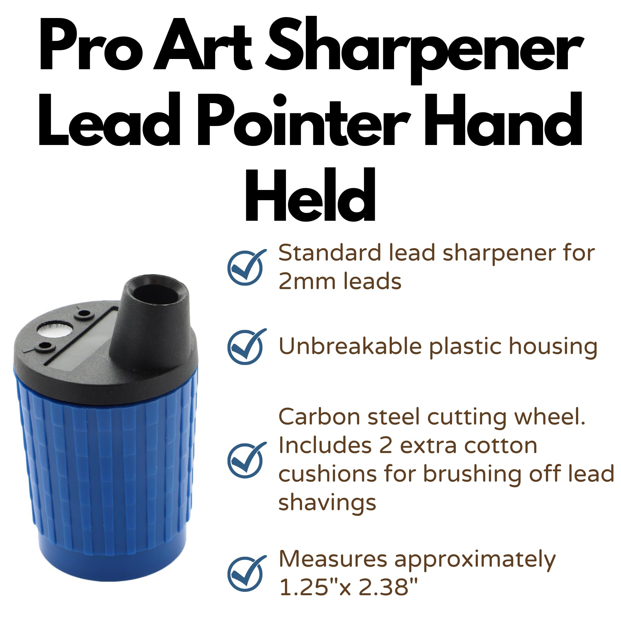 Pro Art Hand Held Lead Pointer - Blue, Carbide Blade, Hand Powered