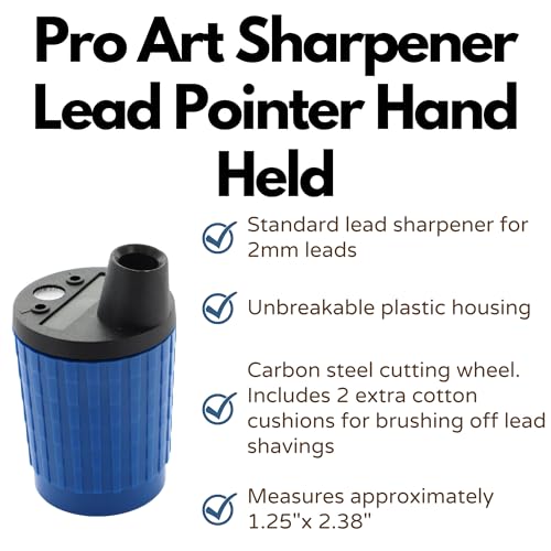 Pro Art Hand Held Lead Pointer - Blue, Carbide Blade, Hand Powered