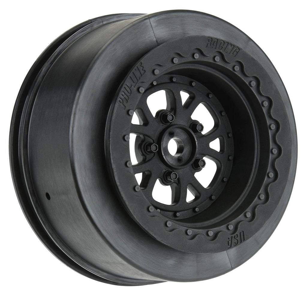 Pro-Line Pomona Drag Spec 2.2/3.0 Black Rear Wheels (2) for Slash, Losi 22S, DR10
