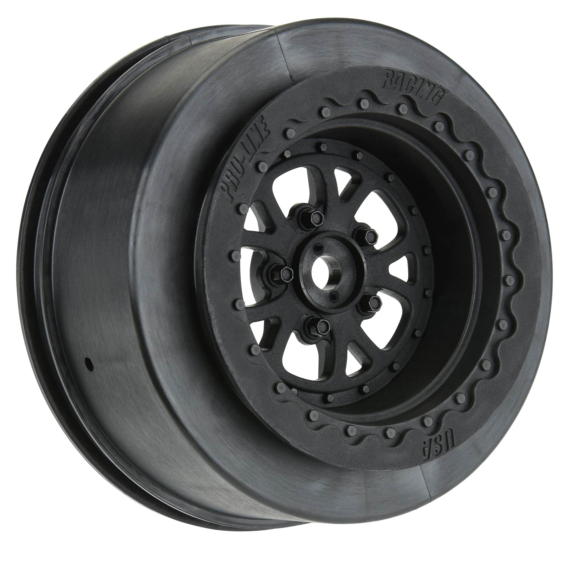 Pro-Line Pomona Drag Spec 2.2/3.0 Black Rear Wheels (2) for Slash, Losi 22S, DR10