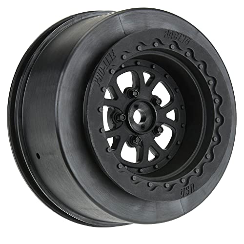 Pro-Line Pomona Drag Spec 2.2/3.0 Black Rear Wheels (2) for Slash, Losi 22S, DR10