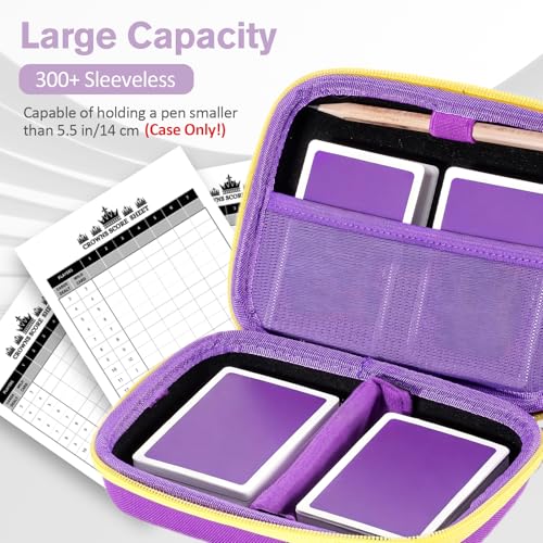 ProCase Hard Card Case for 300+ Cards – Purple EVA Travel Storage for UNO, Five Crowns, and More (Case Only)