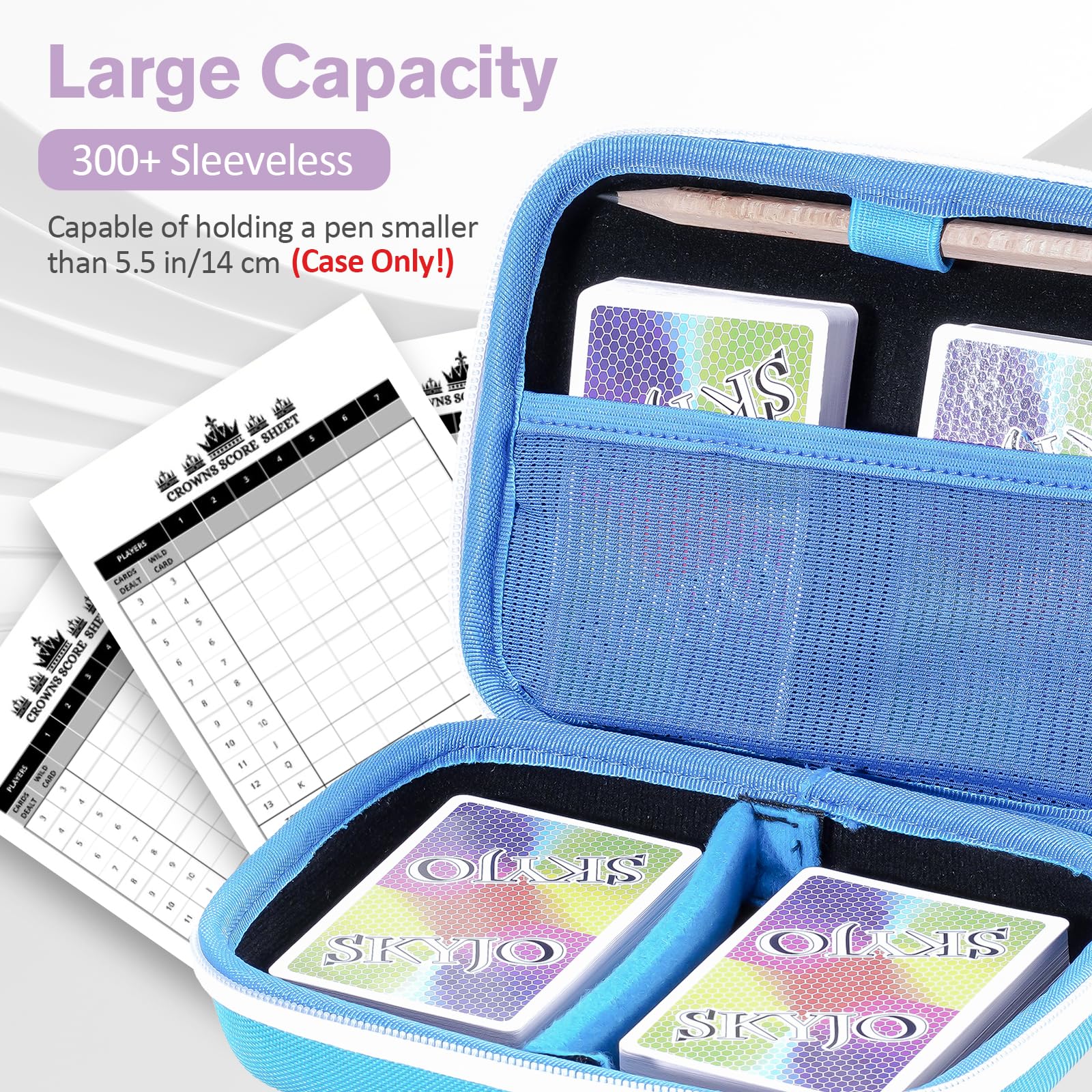 ProCase Hard Card Game Carrying Case for 300+ Cards, Blue