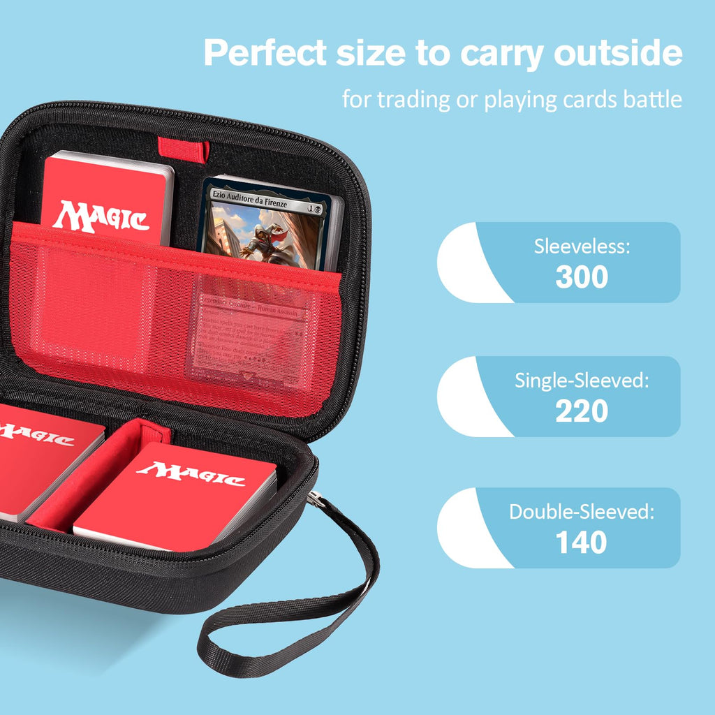ProCase Trading Card Case, Hard EVA Carrying Box for 300+ Cards, Black