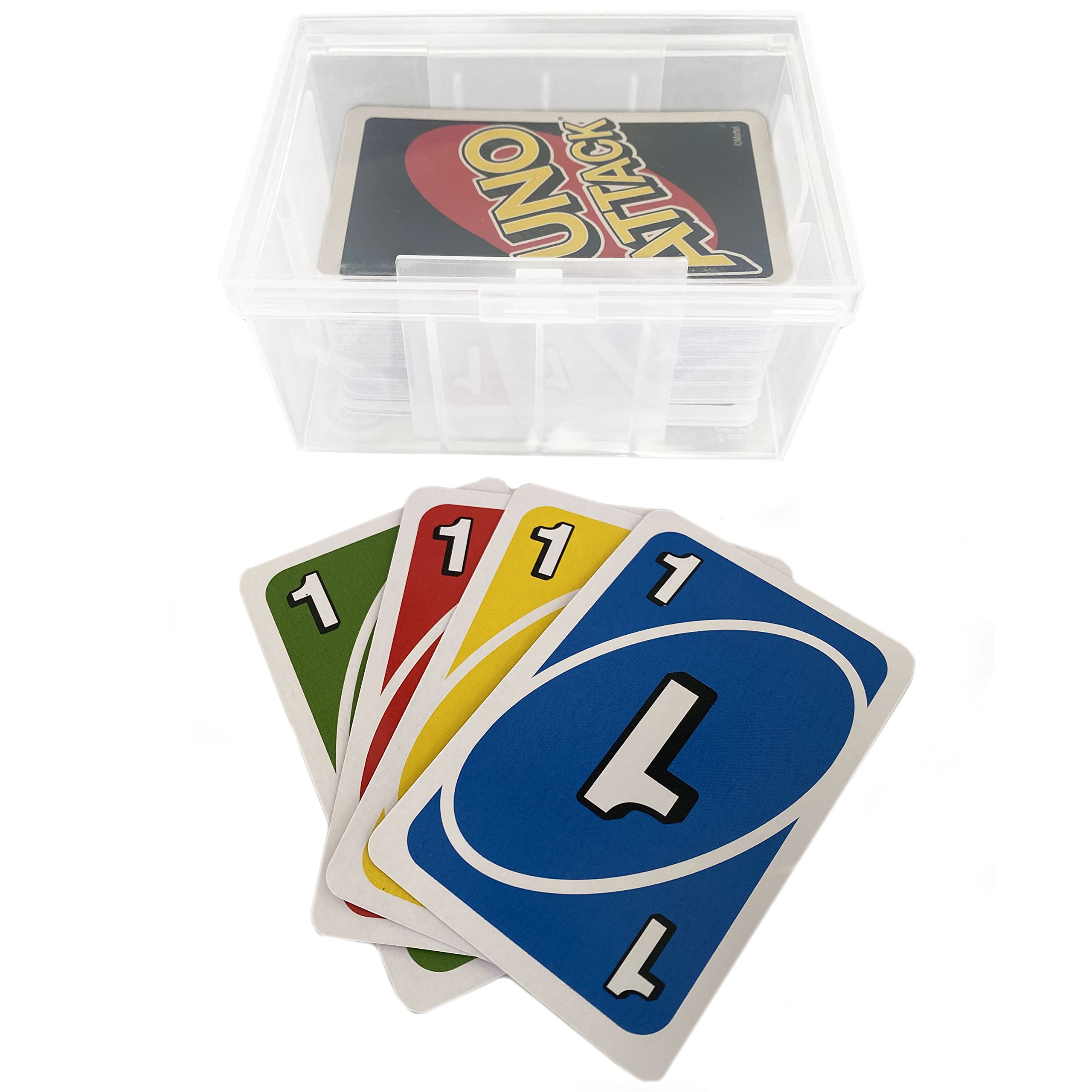 PRODUCT80 BitsBins 3-Pack Card Cases – Holds UNO Deck or 142 Cards – Shatterproof Snap Lid