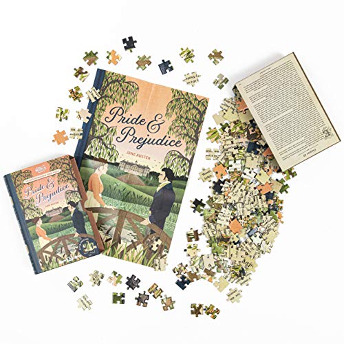 Professor Puzzle Jigsaw Library: Pride & Prejudice Double-Sided 252-Piece Puzzle in Book-Shaped Box