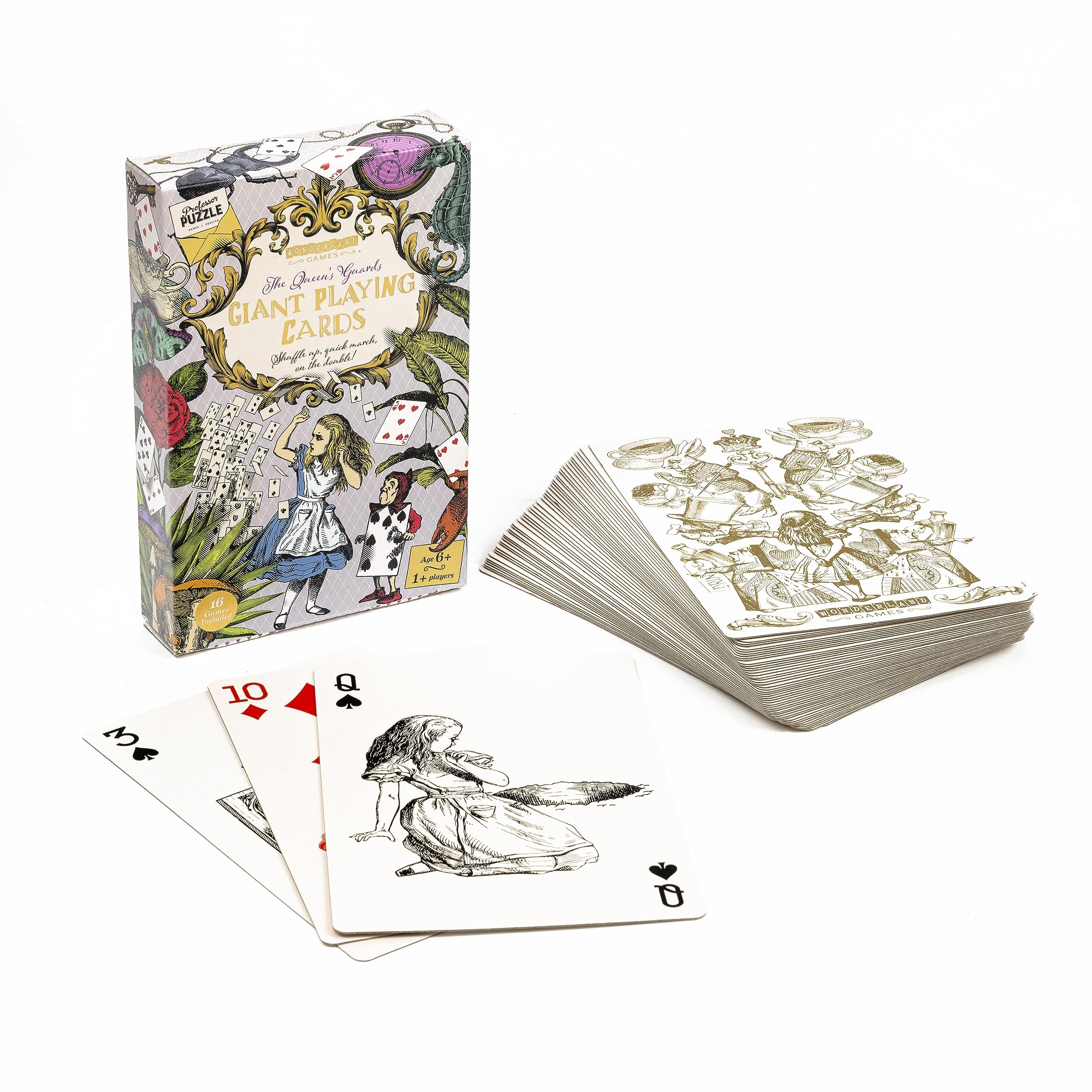 Professor Puzzle Queen's Guard Giant Playing Cards – Alice in Wonderland Jumbo Deck