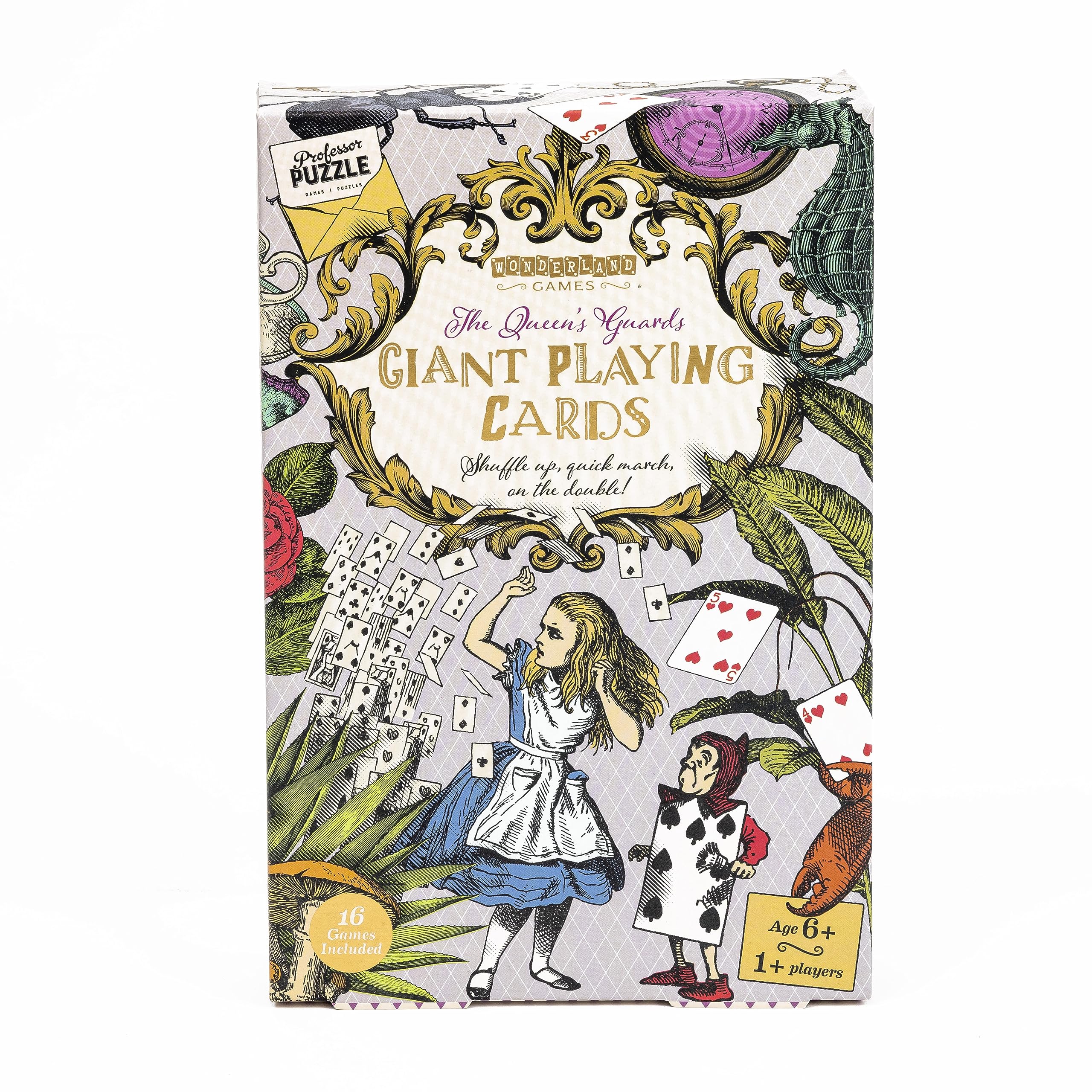 Professor Puzzle Queen's Guard Giant Playing Cards – Alice in Wonderland Jumbo Deck
