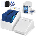 Proijeut MTG Deck Box with Life Counter, Commander Display & Dice Tray – Fits 100 Double-Sleeved Cards, White