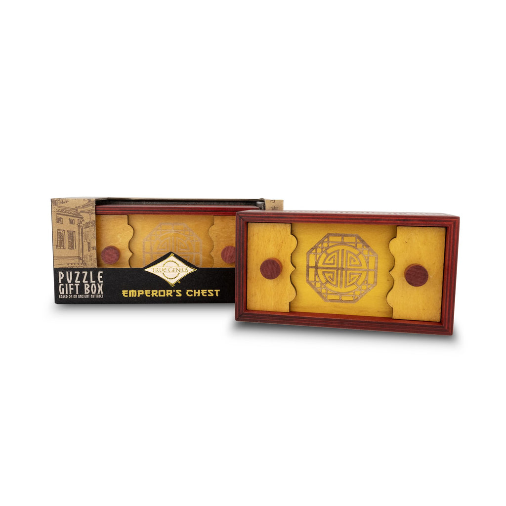 Project Genius Emperor’s Chest Wooden Puzzle Box – Hidden Compartment for Gift Cards and Cash – Brain Teaser for Ages 8+