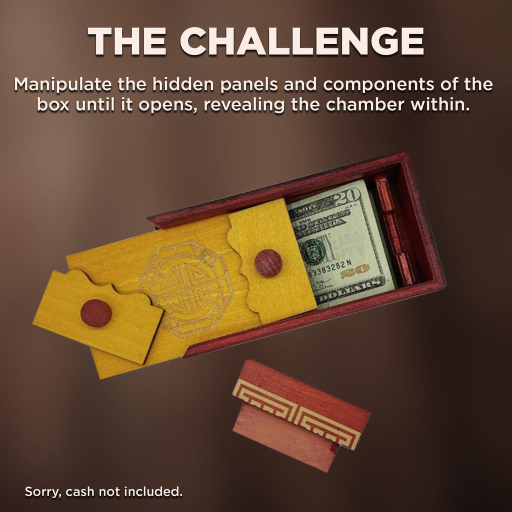 Project Genius Emperor’s Chest Wooden Puzzle Box – Hidden Compartment for Gift Cards and Cash – Brain Teaser for Ages 8+