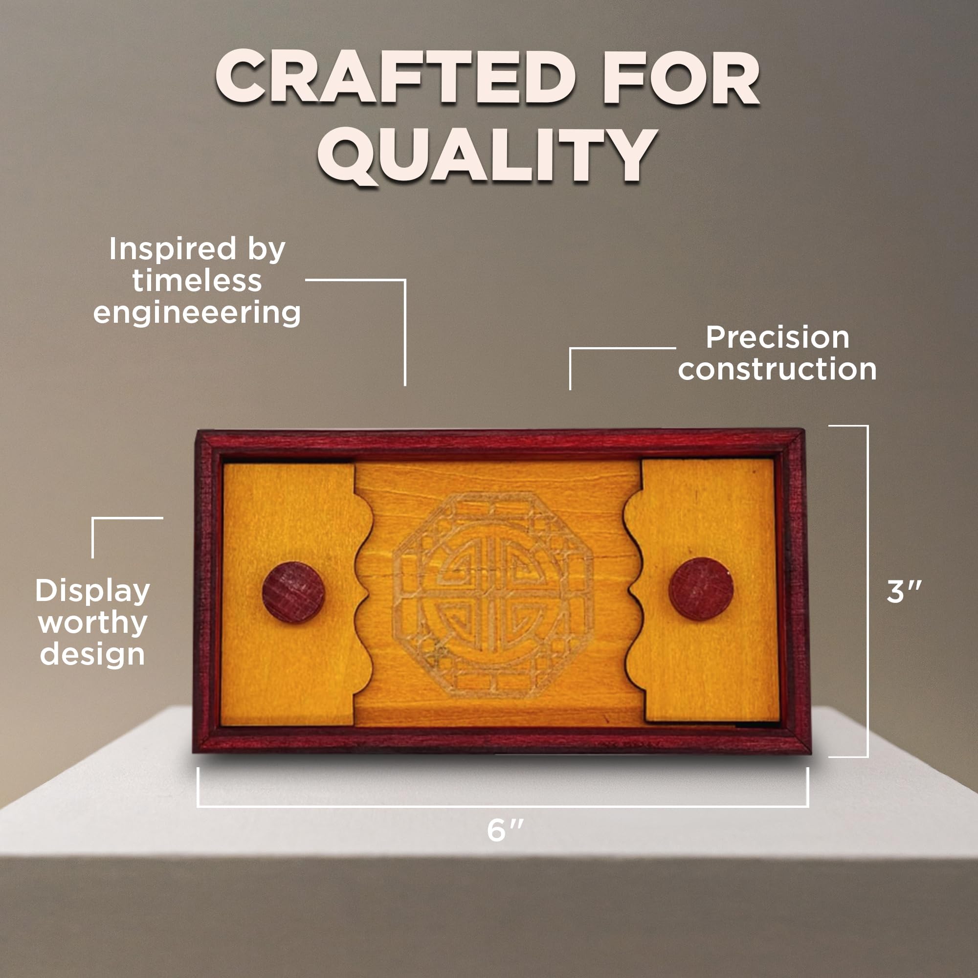 Project Genius Emperor’s Chest Wooden Puzzle Box – Hidden Compartment for Gift Cards and Cash – Brain Teaser for Ages 8+
