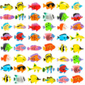 PROLOSO 48-Piece Plastic Toy Fish Set – Tropical Sea Animal Figures for Bath, Party Favors, and On-the-Go Play