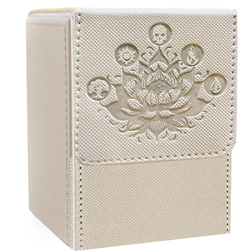 PROMAXIBINDER MTG Commander Deck Box – Holds 100+ Cards, Magnetic Closure, PU Leather, Grey