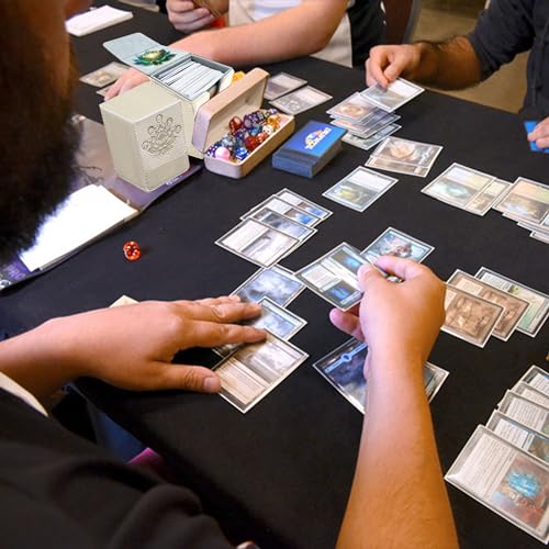 PROMAXIBINDER MTG Commander Deck Box – Holds 100+ Cards, Magnetic Closure, PU Leather, Grey