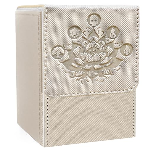 PROMAXIBINDER MTG Commander Deck Box – Holds 100+ Cards, Magnetic Closure, PU Leather, Grey