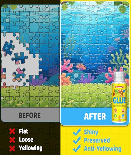 Protado 200ml Puzzle Glue x2 – Clear Quick-Dry Sealer with Sponge & Scraper for 1000-5000 Piece Puzzles