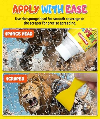 Protado 200ml Puzzle Glue x2 – Clear Quick-Dry Sealer with Sponge & Scraper for 1000-5000 Piece Puzzles