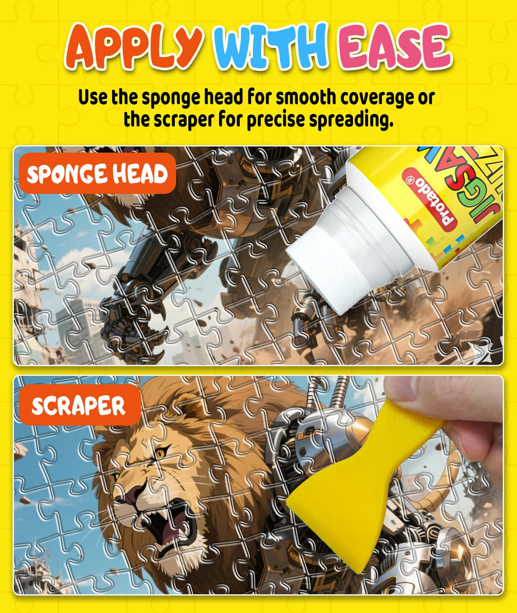 Protado 200ml Puzzle Glue x2 – Clear Quick-Dry Sealer with Sponge & Scraper for 1000-5000 Piece Puzzles