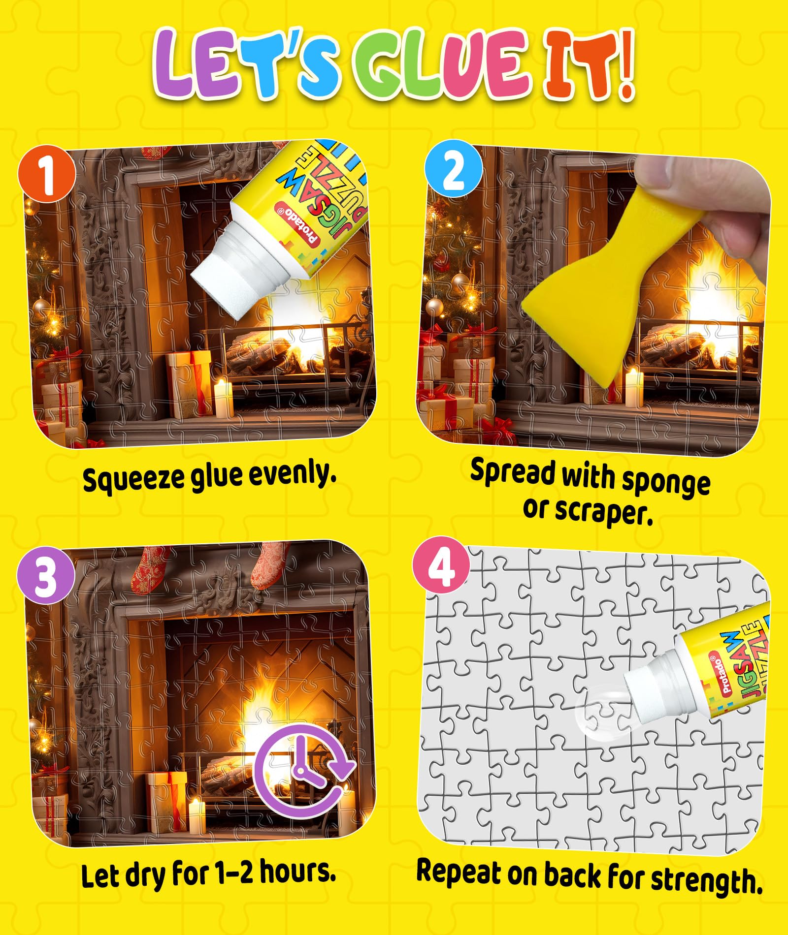 Protado 200ml Puzzle Glue x2 – Clear Quick-Dry Sealer with Sponge & Scraper for 1000-5000 Piece Puzzles