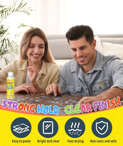 Protado 200ml Puzzle Glue x2 – Clear Quick-Dry Sealer with Sponge & Scraper for 1000-5000 Piece Puzzles