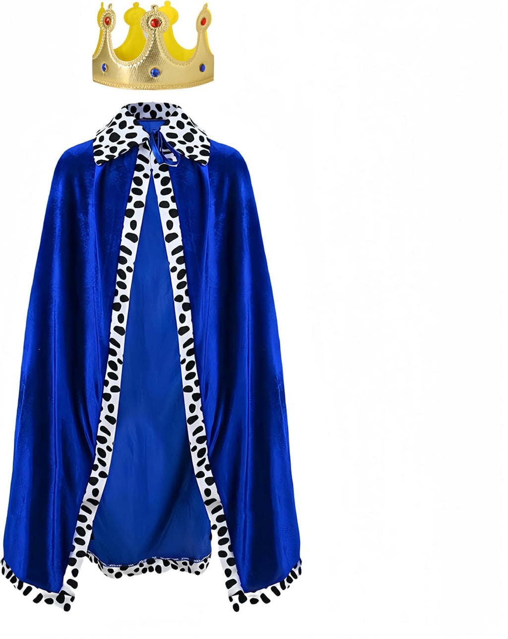 Proumhang Kids King Cape and Crown Set – 80cm Royal Prince Cloak for Boys Girls, Coronation Costume