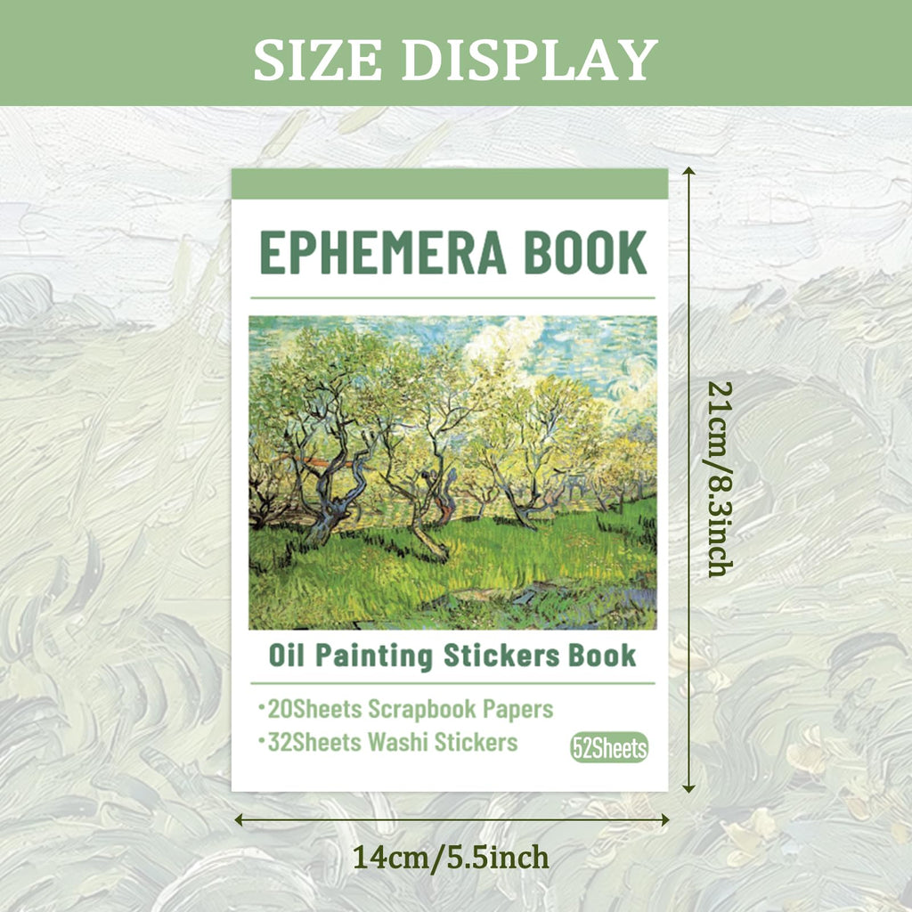 PRSTINCOL Oil Painting Sticker Book: 52 Sheets, 500+ Vintage Scrapbook Stickers for Adults & Teens