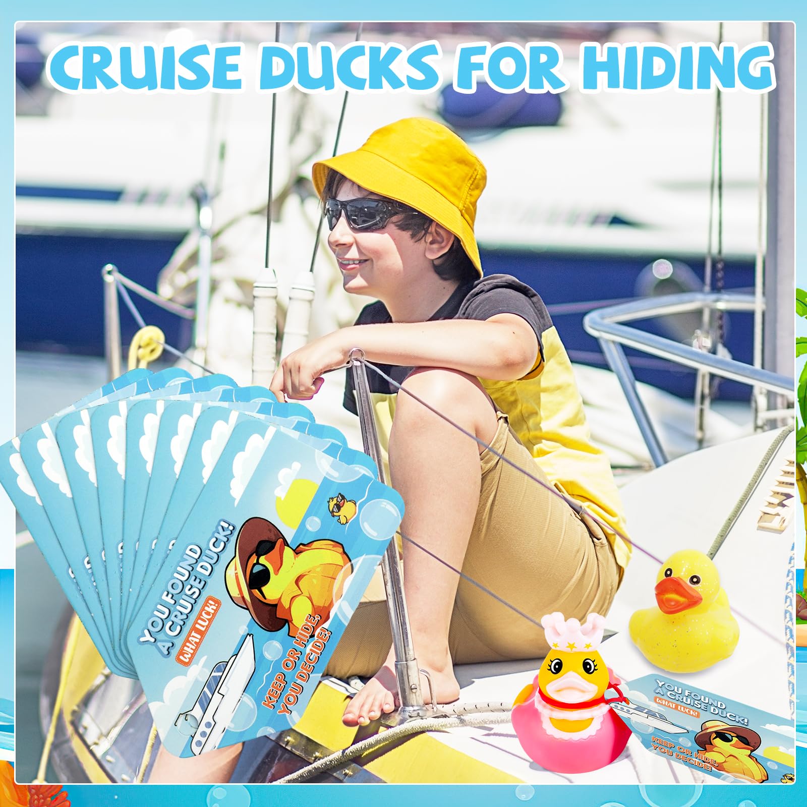 Prudiut Cruise Duck Hiding Game Kit – 12 Ducks, 15 Tags & 20 Bands